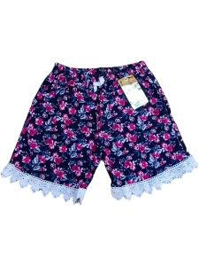 Pantaloni scurti inflorati din panza model nou cod x5321