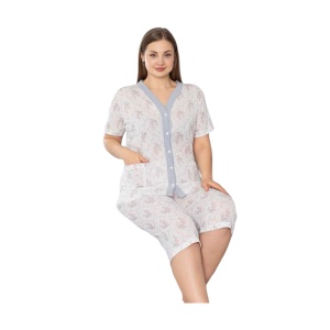 Pijama dama de vara cu maneca scurta si pantaloni 3 sfert cod x5303