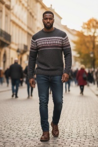Pulover gros din tricot pentru barbati COD PULOVER-299