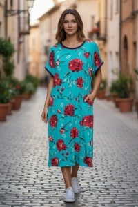 Rochie larga de dama pentru dame cu forme