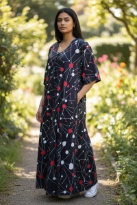 Rochie larga de dama pentru dame cu forme