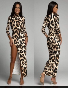 Rochie lunga de dama model TIGRAT COD ROCHIE-273