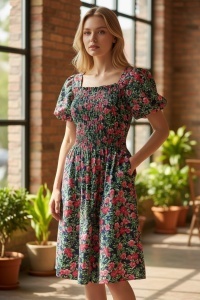 Rochie vaporoasa de vara cu imprimeu floral