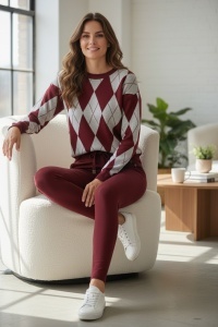 Compleu gros din tricot fin pentru dama COD COMPLEU-055