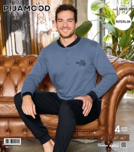 Pijama vatuita din bumbac pentru barbati cod x20376