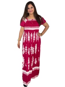 Rochie lunga de vara cu model floral elegant