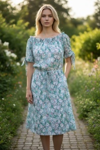 Rochie vaporoasa de vara cu imprimeu floral