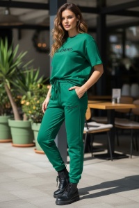 Trening dama cu maneca scurta si pantaloni lungi COD TRENING-561