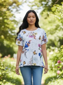 Bluza dama casual, lejera, cu maneca scurta, marimi pana la 6xl