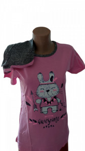 Pijama dama cu maneca scurta, din bumbac cod a1828