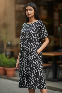 Rochie larga de dama pentru dame cu forme
