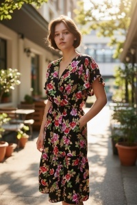 Rochie vaporoasa de vara cu imprimeu floral
