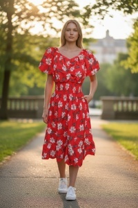 Rochie vaporoasa de vara cu imprimeu floral