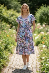 Rochie vaporoasa de vara cu imprimeu floral