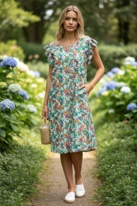 Rochie vaporoasa de vara cu imprimeu floral