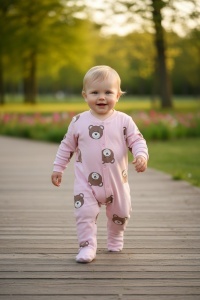 Salopeta din bumac cu maneca lunga pentru bebe COD SALOPETA-004
