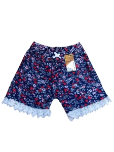 Pantaloni scurti inflorati din panza model nou cod x5311