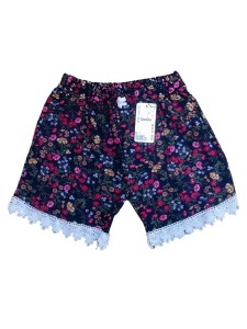 Pantaloni scurti inflorati din panza model nou cod x5314