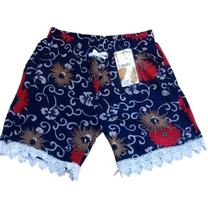 Pantaloni scurti inflorati din panza model nou cod x5318