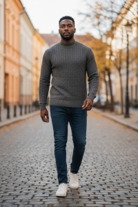 Pulover gros din tricot pentru barbati COD PULOVER-300