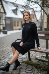 Rochie groasa tricot de dama COD ROCHIE-104