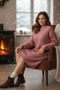 Rochie groasa tricot de dama COD ROCHIE-144
