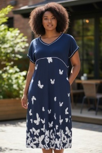 Rochie larga de dama pentru dame cu forme