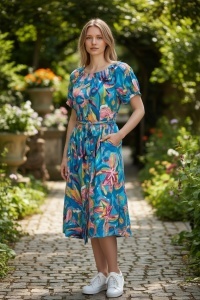 Rochie vaporoasa de vara cu imprimeu floral