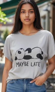 Tricou dama cu maneca scurta si imprimeu modern