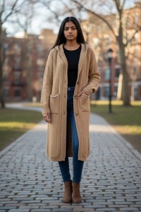 Cardigan tricotat, gros cu maneca lunga COD CARDIGAN-028