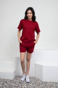 compleu calitativ de dama cu tricou si pantaloni scurti cod p365