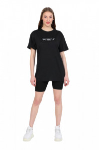 Compleuri dama din bumbac, tricou si pantaloni scurti cod a5049 - Img 2