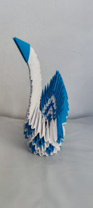 Lebada origami 3D lucrată manual cod k361 - Img 4