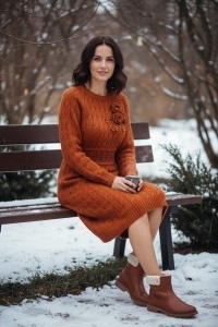 Rochie groasa tricot de dama COD ROCHIE-211