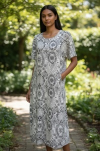Rochie larga de dama pentru dame cu forme