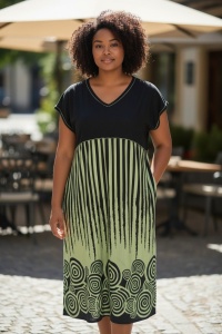 Rochie larga de dama pentru dame cu forme