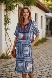 Rochie lunga de vara cu model floral elegant