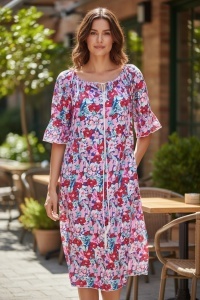 Rochie lunga de vara cu model floral elegant