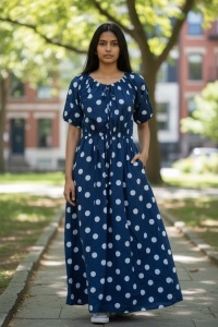 Rochie lunga de vara cu model floral elegant