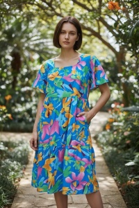 Rochie vaporoasa de vara cu imprimeu floral