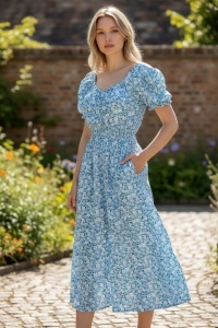 Rochie vaporoasa de vara cu imprimeu floral