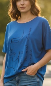 Tricou dama cu maneca scurta si imprimeu modern