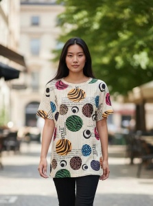 Bluza dama casual, lejera, cu maneca scurta, marimi pana la 6xl