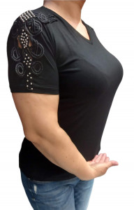 bluza eleganta de dama cu broderie pe maneca cod p347