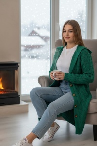 Cardigan tricotat, gros cu maneca lunga COD CARDIGAN-025