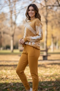 Compleu gros din tricot fin pentru dama COD COMPLEU-073