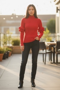 Helanca groasa din tricot cu volane pentru dama COD HELANCA-029