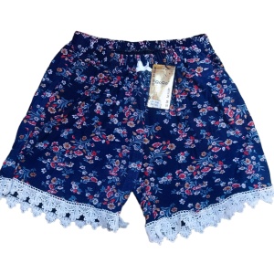 Pantaloni scurti inflorati din panza model nou cod x5319