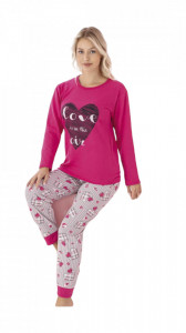 pijama dama din bumbac cu maneca lunga cod m248