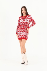 Rochie groasa cu motive de CRACIUN COD ROCHIE-018
